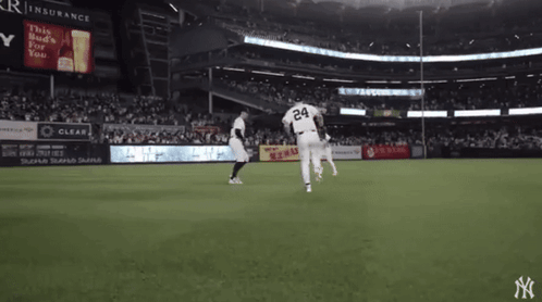 A Baseball Player With The Number 24 On His Jersey Is Running On The Field GIF