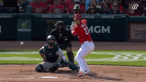 A Baseball Player With The Number 24 On His Jersey Swings At A Ball GIF