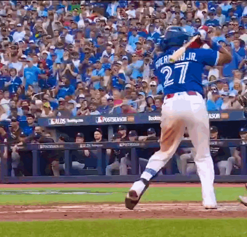 A Baseball Player With The Number 27 On His Back GIF