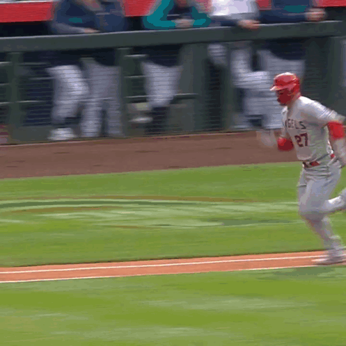 A Baseball Player With The Number 27 On His Shirt GIF