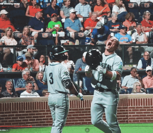A Baseball Player With The Number 3 On His Jersey Celebrates GIF