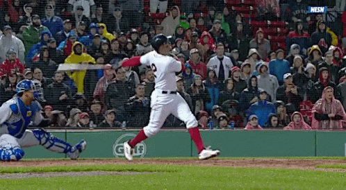 A Baseball Player With The Number 3 On His Jersey Is Swinging His Bat GIF