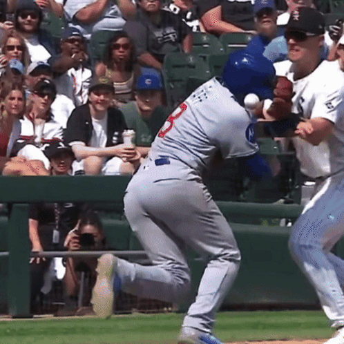 A Baseball Player With The Number 3 On The Back Of His Shirt GIF