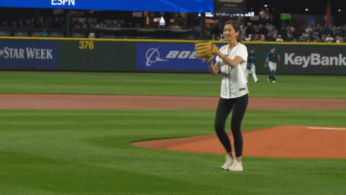 A Baseball Player With The Number 33 On His Jersey Is About To Catch A Ball GIF