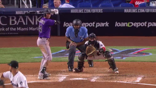 A Baseball Player With The Number 4 On His Back GIF
