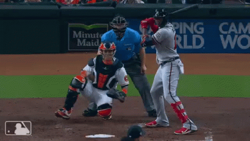 A Baseball Player With The Number 4 On His Shirt Is Talking To A Referee GIF
