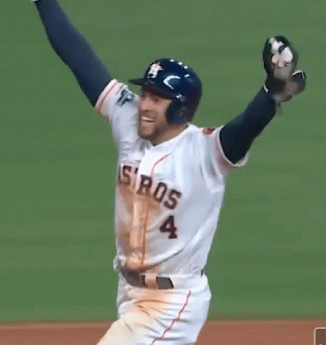 A Baseball Player With The Number 4 On His Uniform GIF