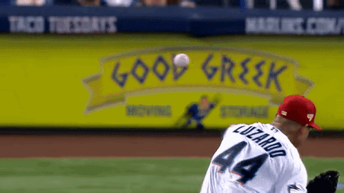 A Baseball Player With The Number 44 On The Back Of His Shirt GIF