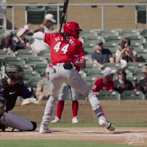 A Baseball Player With The Number 44 On The Back Of His Shirt GIF