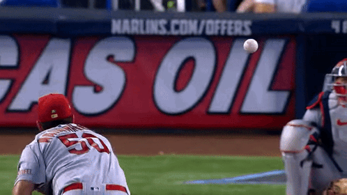 A Baseball Player With The Number 50 On His Jersey GIF