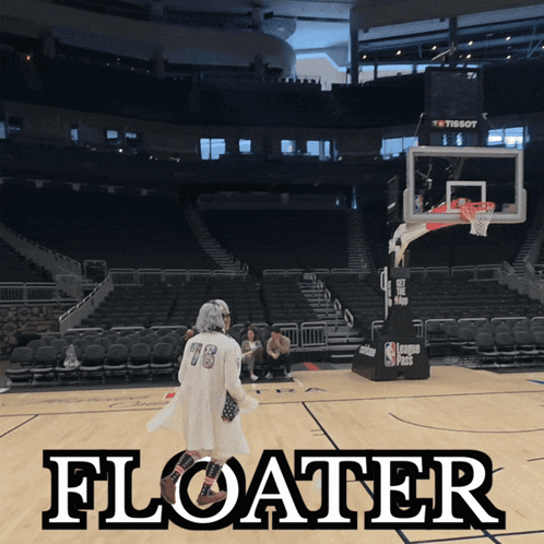 A Basketball Court With The Word Floater On The Bottom GIF