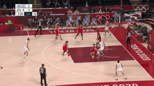 A Basketball Game Being Played In Tokyo 2020 GIF