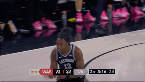 A Basketball Game Between Las Vegas And Lva Is Being Broadcast On Ion GIF