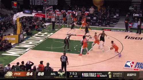 A Basketball Game Between Milwaukee And The Phoenix Suns GIF