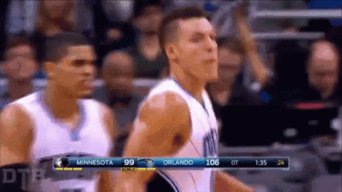 A Basketball Game Between Minnesota And Orlando Is Being Played GIF