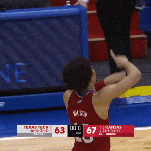 A Basketball Game Between Texas Tech And Kansas Is Being Played GIF