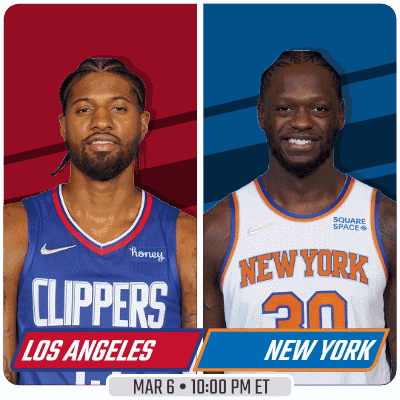 A Basketball Game Between The Clippers And New York Knicks GIF