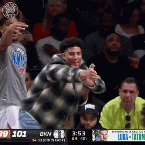 A Basketball Game Between The New York Knicks And The Celtics Is Going On GIF