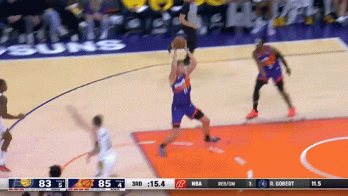 A Basketball Game Between The Suns And The Lakers Is Being Played GIF