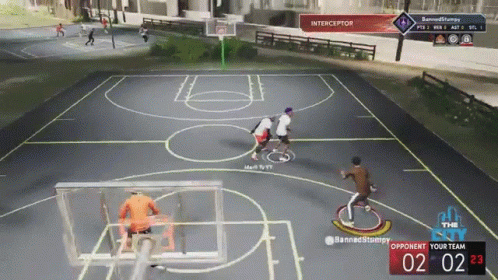 A Basketball Game Is Being Played And The Opposing Team Is Banned Stamps GIF