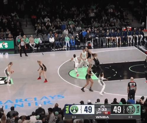 A Basketball Game Is Being Played At Barclay 'S GIF