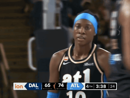 A Basketball Game Is Being Played Between The Atl And Dal Teams GIF