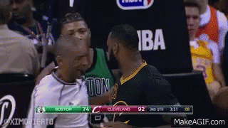 A Basketball Game Is Being Played Between The Boston Celtics And The Cleveland Cavaliers .. GIF