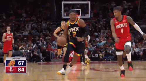 A Basketball Game Is Being Played Between The Rockets And The Phx GIF