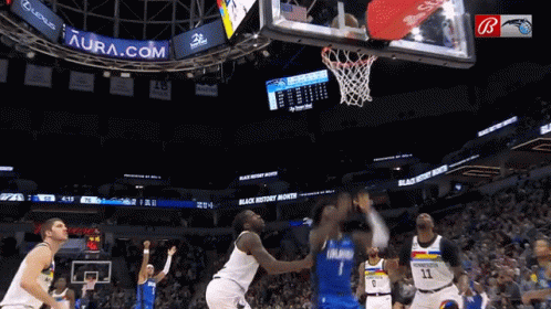 A Basketball Game Is Being Played In A Stadium That Says Aura.com GIF