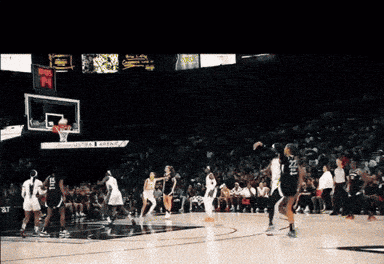 A Basketball Game Is Being Played In A Stadium That Says Ultra Ascent GIF