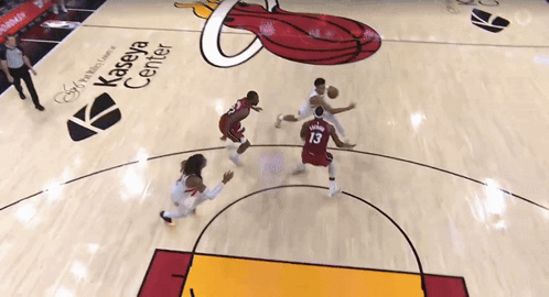 A Basketball Game Is Being Played In The Kaseya Center GIF