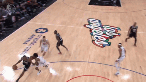 A Basketball Game Is Being Played On A Court That Says Crypto Dome GIF