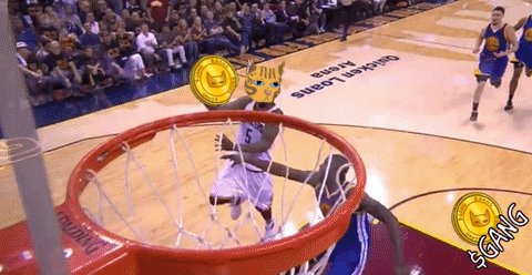 A Basketball Game Is Being Played On A Court That Says Quicken Loans On The Floor GIF