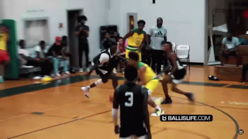 A Basketball Game Is Being Played With A Player Wearing A Jersey With The Number 3 GIF