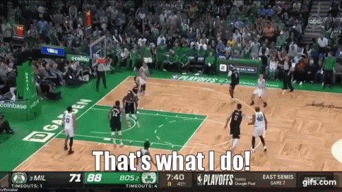 A Basketball Game Is Being Played With The Words That 'S What I Do At The Top GIF