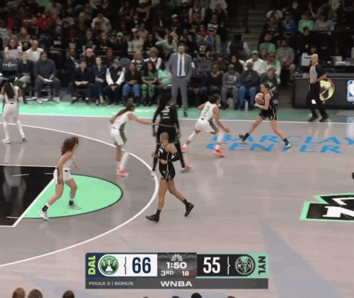 A Basketball Game Is Underway And The Score Is 66-55 GIF
