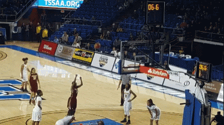 A Basketball Game Is Underway With A Scoreboard That Says Tssaa.org On It GIF