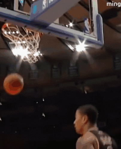 A Basketball Going Through A Hoop With The Word Ming On The Bottom Right GIF