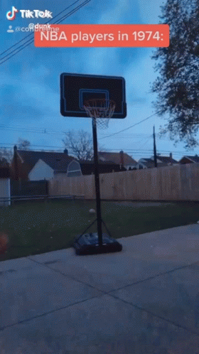 A Basketball Hoop With The Words Nba Players In 1974 GIF