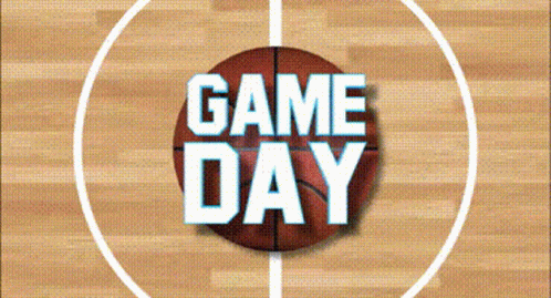 A Basketball On A Court With The Words Game Day On It GIF