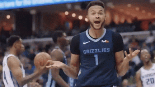 A Basketball Player For The Grizzlies Is Celebrating GIF