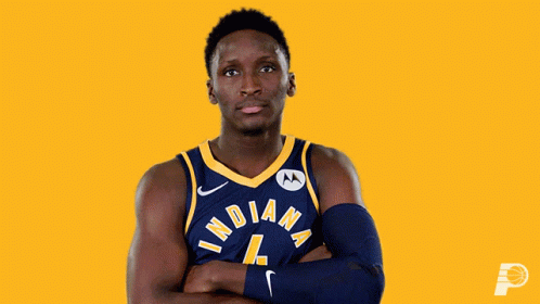 A Basketball Player For The Indiana Pacers Poses For A Picture GIF