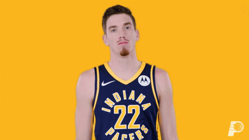 A Basketball Player For The Indiana Pacers Poses For A Picture GIF