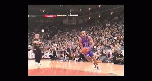 A Basketball Player In A Blue Jersey With The Number 15 On It GIF