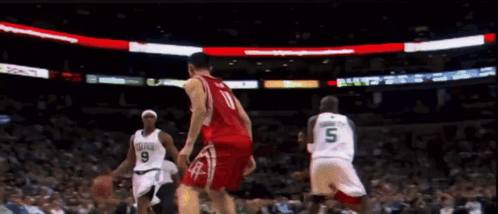 A Basketball Player In A White Jersey With The Number 5 On The Back GIF
