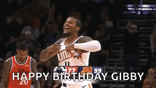A Basketball Player Is Celebrating His Birthday While Playing A Game . GIF