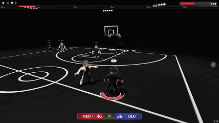 a basketball player is dribbling the ball while another player tries to block him .