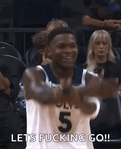 A Basketball Player Is Giving A Thumbs Up And Says Let 'S Fucking Go . GIF