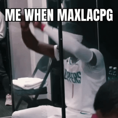 A Basketball Player Is Sitting In A Chair With The Words Me When Maxlacpg Written Above Him GIF