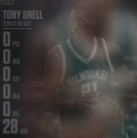A Basketball Player Named Tony Snell Is Wearing A Green And White Milwaukee Jersey GIF